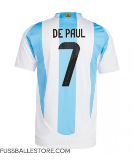 Günstige Argentinien Rodrigo De Paul #7 Heimtrikot Copa America 2024 Kurzarm